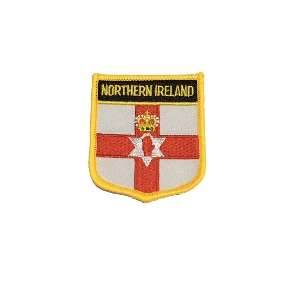 Patche Aplique Bordado Escudo Da Bandeira Da Irlanda do Norte 6x7 cm