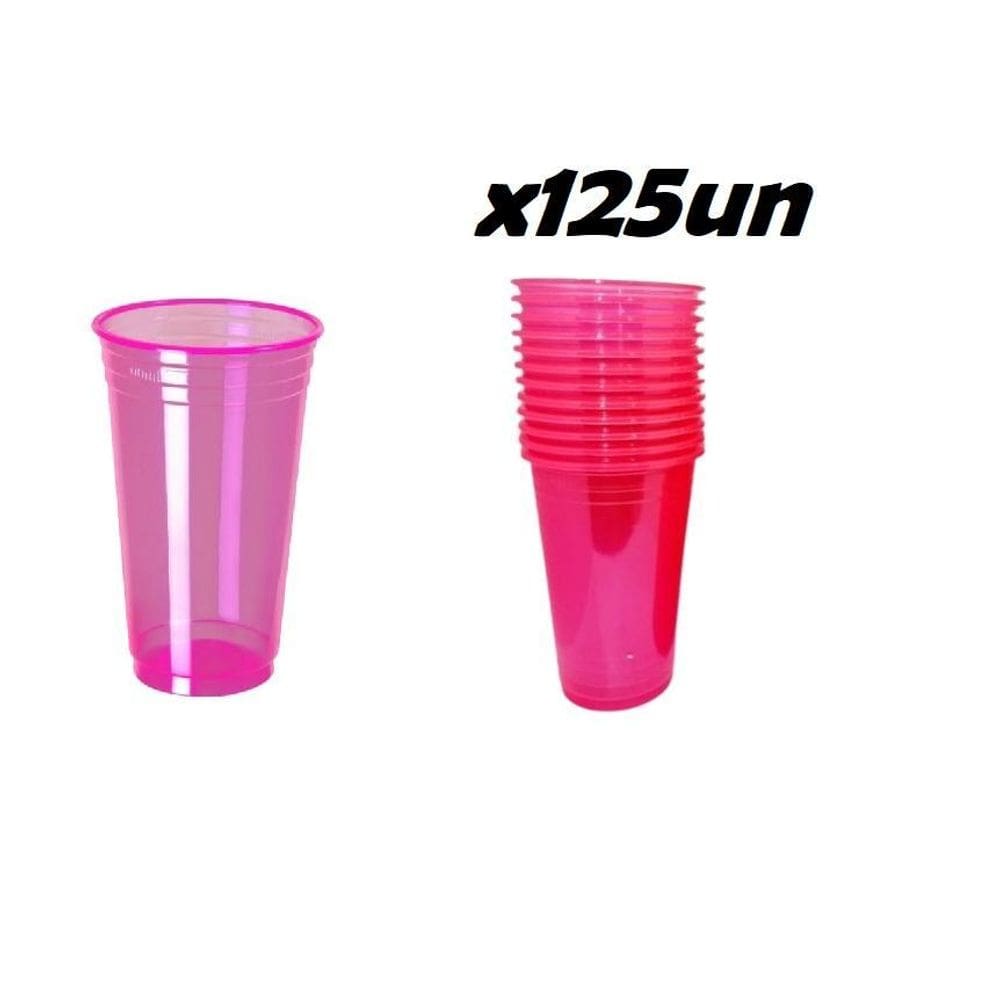 Copo Biodegradável Para Drink 300Ml Rosa Neon - 150 Unid