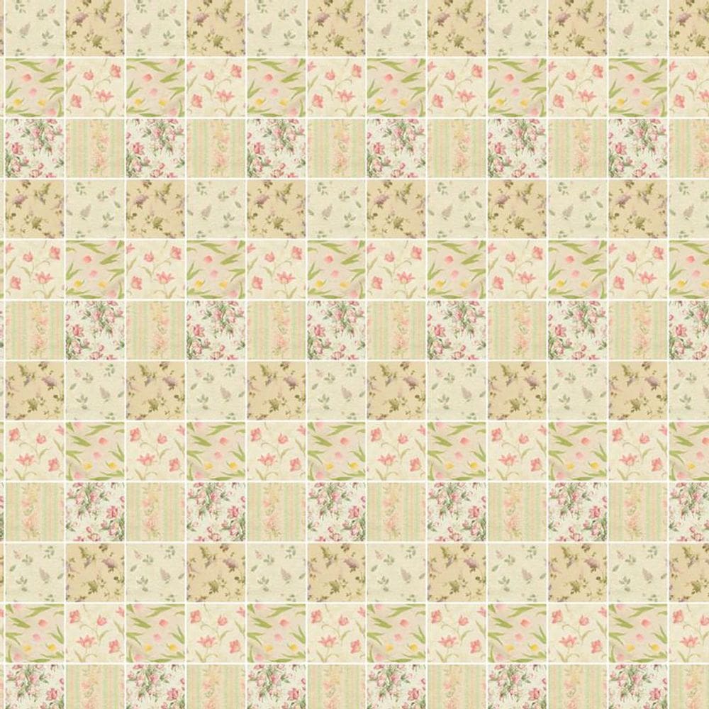 Papel De Parede Azulejo Flores Autocolante Cozinha Banheiro