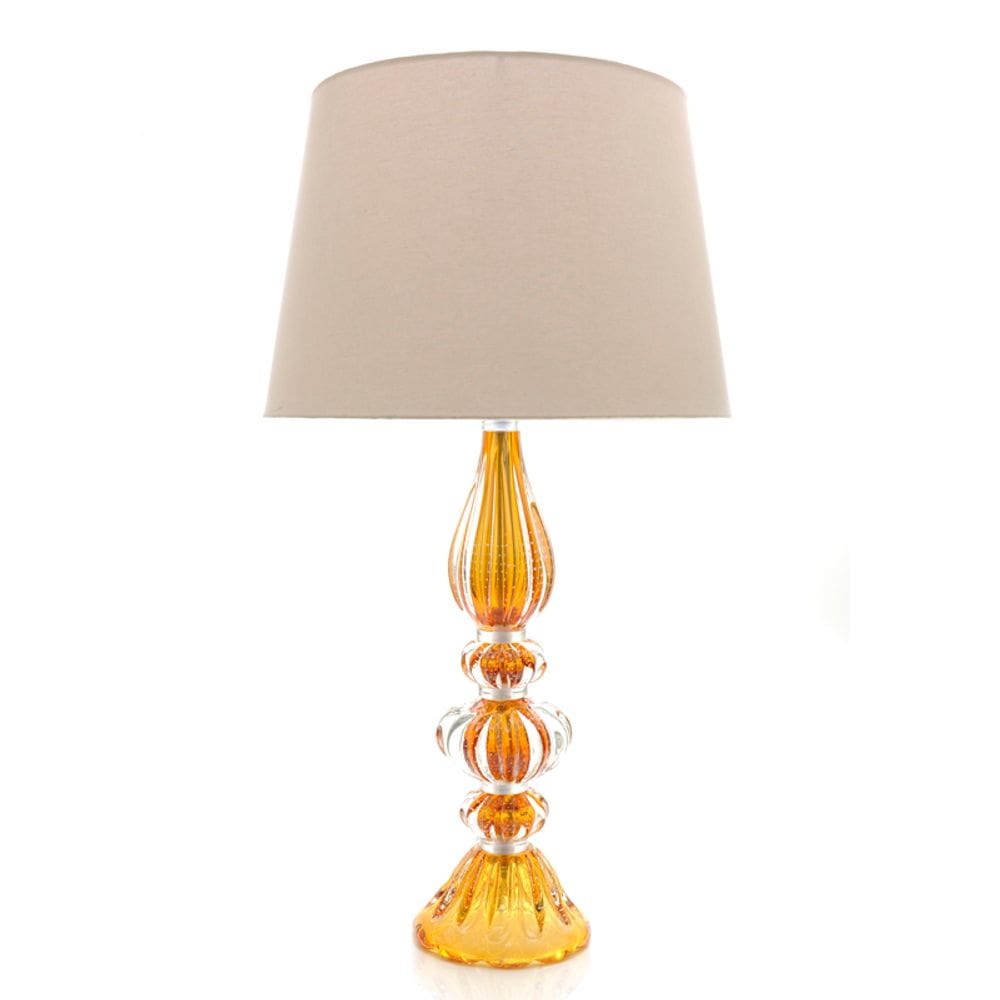 Abajur Em Cristal Murano Âmbar 62cm São Marcos 110V