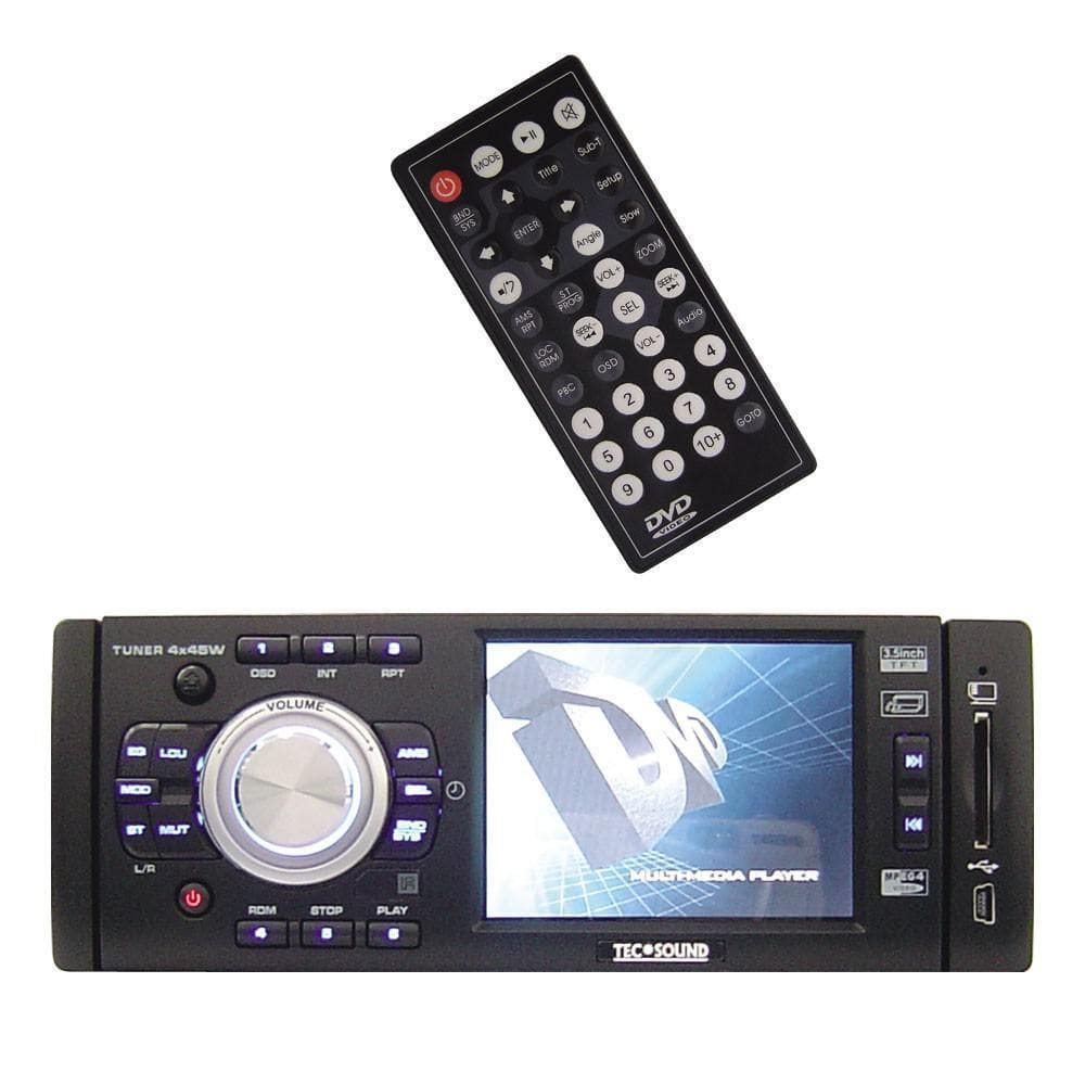 Aparelho Tec-Sound Ard-35 Dvd Player C/Cd C/Mp3 Tela 3.5 Tft