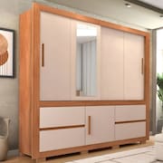 Guarda-Roupa Caemmun Optimus Lux 3 Portas de Correr 4 Gavetas com Espelho