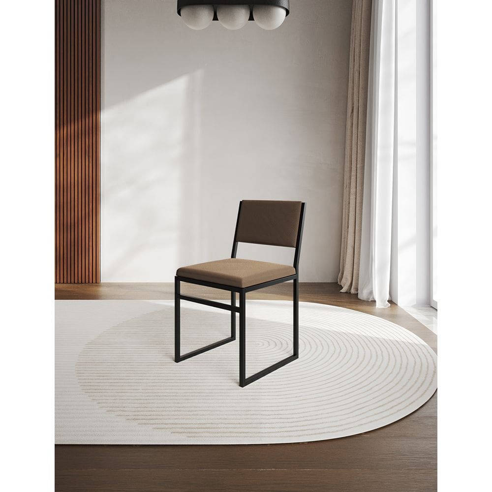 Cadeira de Jantar Industrial Isa Assento Estofado Veludo para Sala de Jantar Cozinha Mesa - Marrom