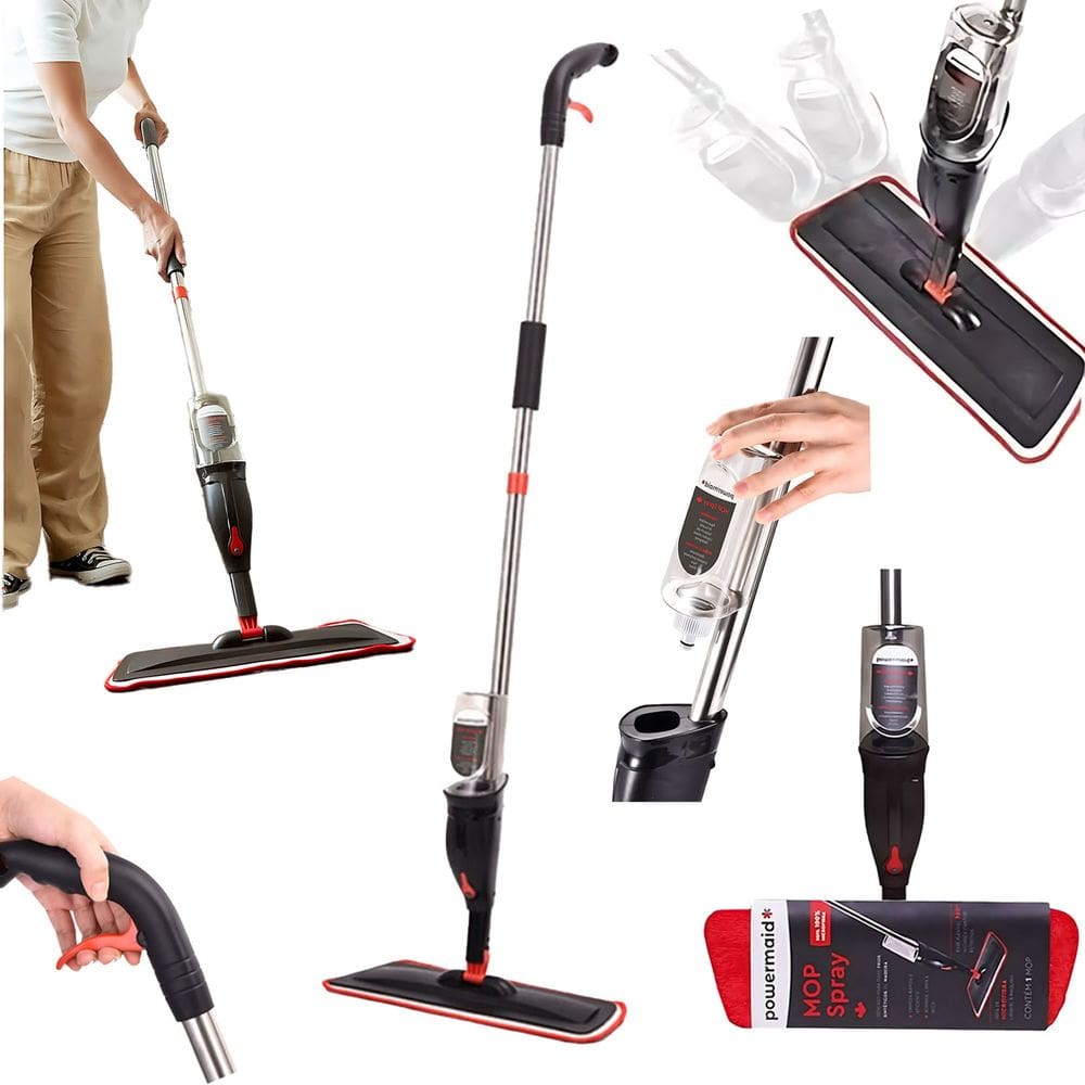 Rodo Mop Spray Giratório Vassoura Mágica Esfregão com Reservatório Dispenser Limpa Seca Piso Tira Pelos Poeira Alta Qualidade