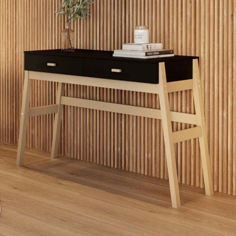 Aparador Premium 2 Gavetas Preto/Naturall - Tebarrot