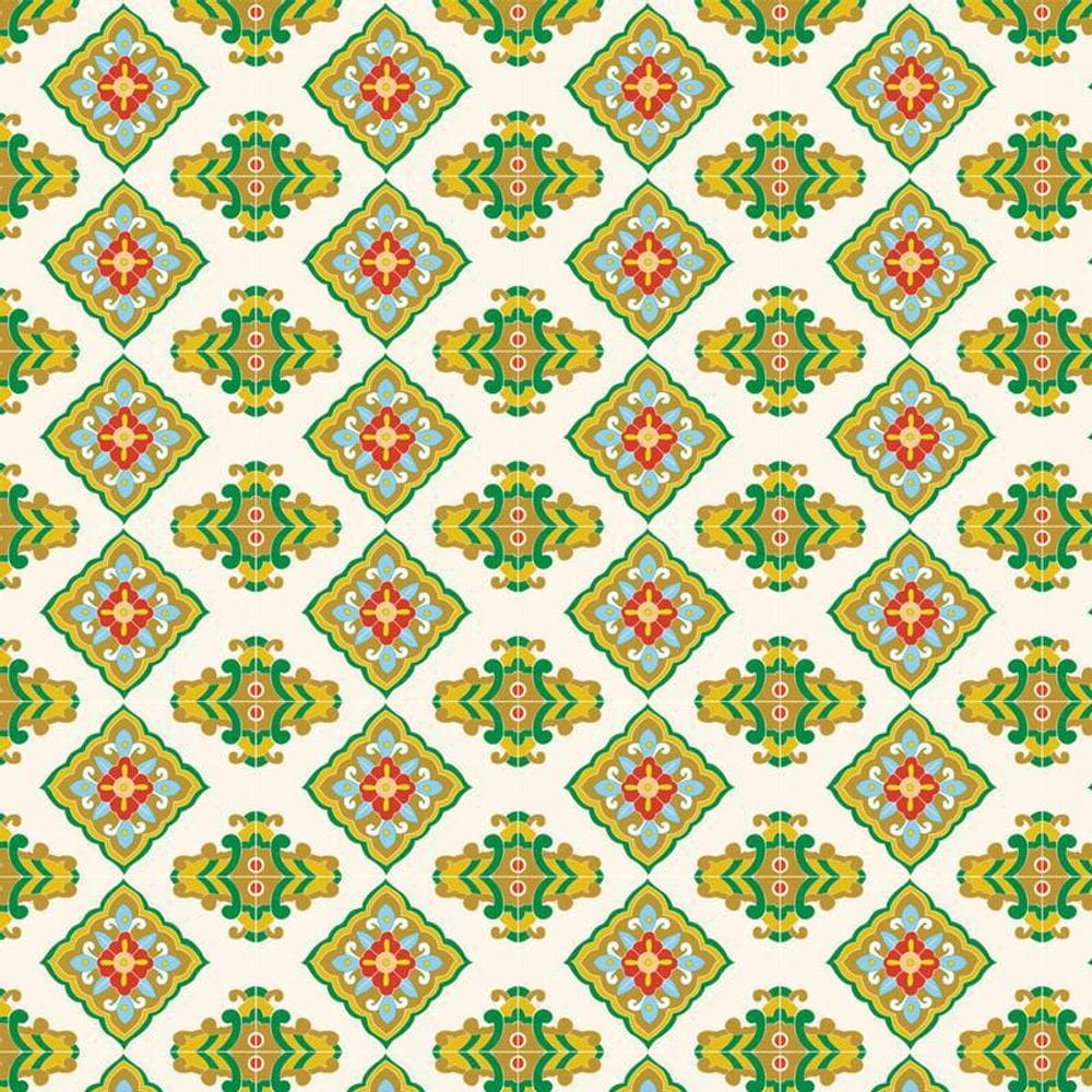 Papel Parede Azulejo Flor Vermelha E Verde Cozinha Banheiro