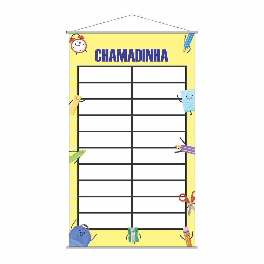 Banner Escolar Chamadinha com 20 alunos Painel 120x65