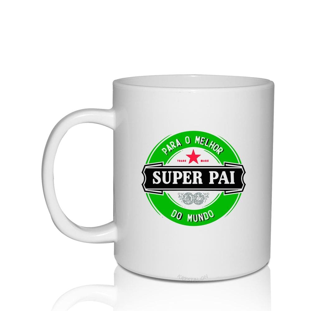 Caneca Branca Personalizada Dia Dos Pais Tema Super Pai