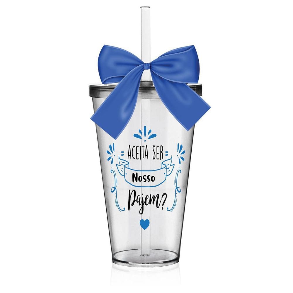 Copo Lembrancinha Pajem Acrílico Azul