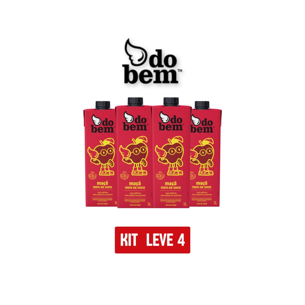Suco De Maça 100% Do Bem 1L - Kit 4 Unidades