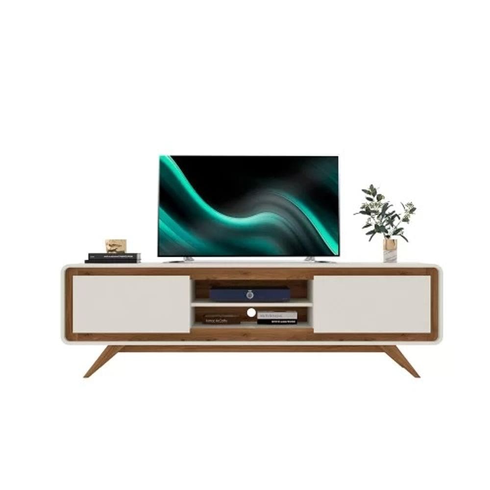 Rack Channel 2.2 Off White/Nature - Potenza Móveis