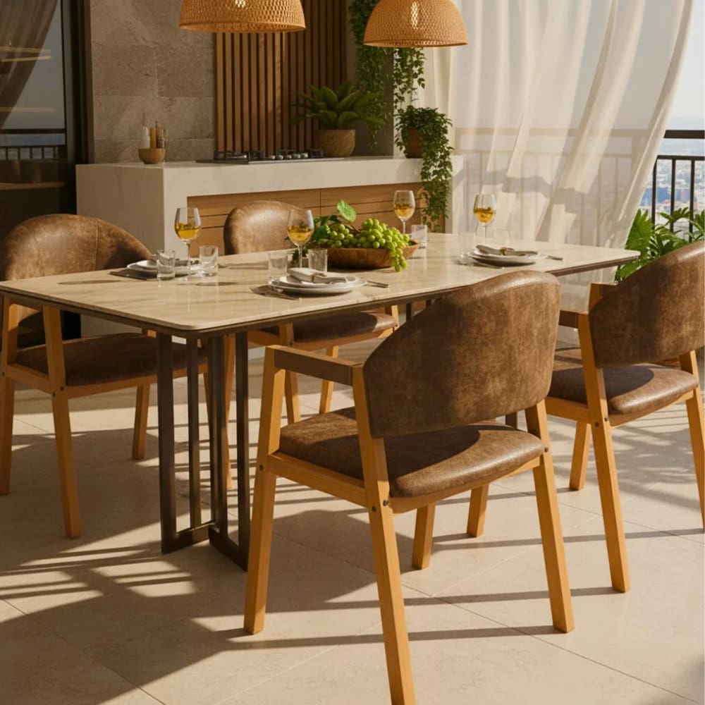 Kit 4 Cadeiras de Jantar Allegra Estofada Para Cozinha Luxo