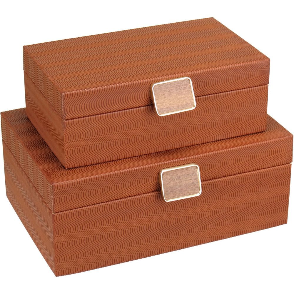 Kit 2 Caixa Organizadora Home&Co Sintético Marrom