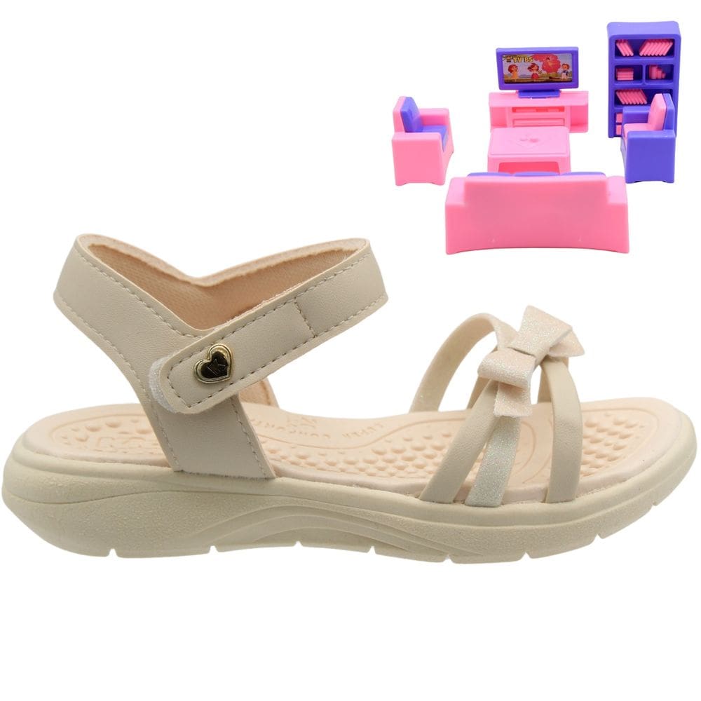 Sandália Infantil Kidy Fly Laço com Brilho Salinha Menina