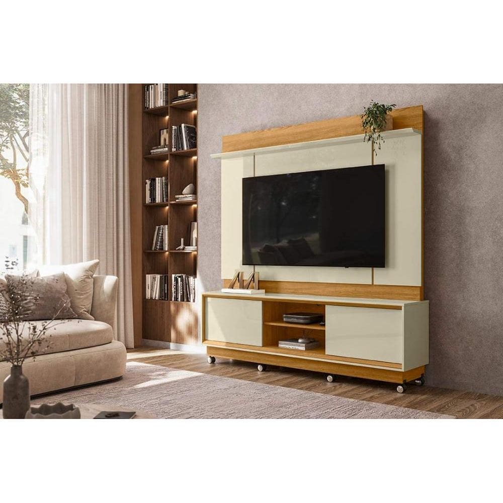 Rack com Painel Siena para TV de até 75 polegadas (Com Rodízio) - Cumaru Opala - Madetec