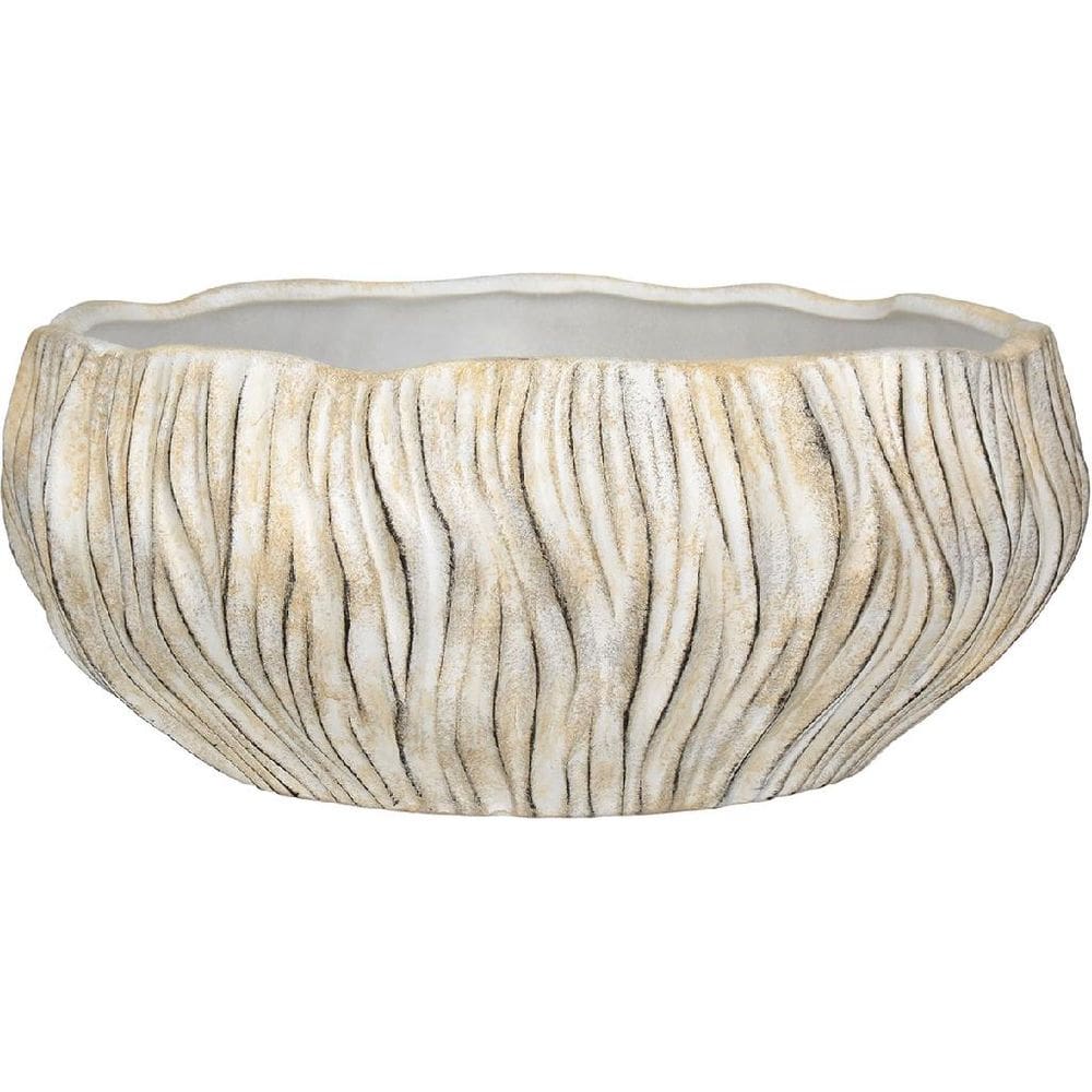 CENTRO MESA DECORATIVO FRUTEIRA HOME&CO CERÂMICA 10x30x30cm BRANCO