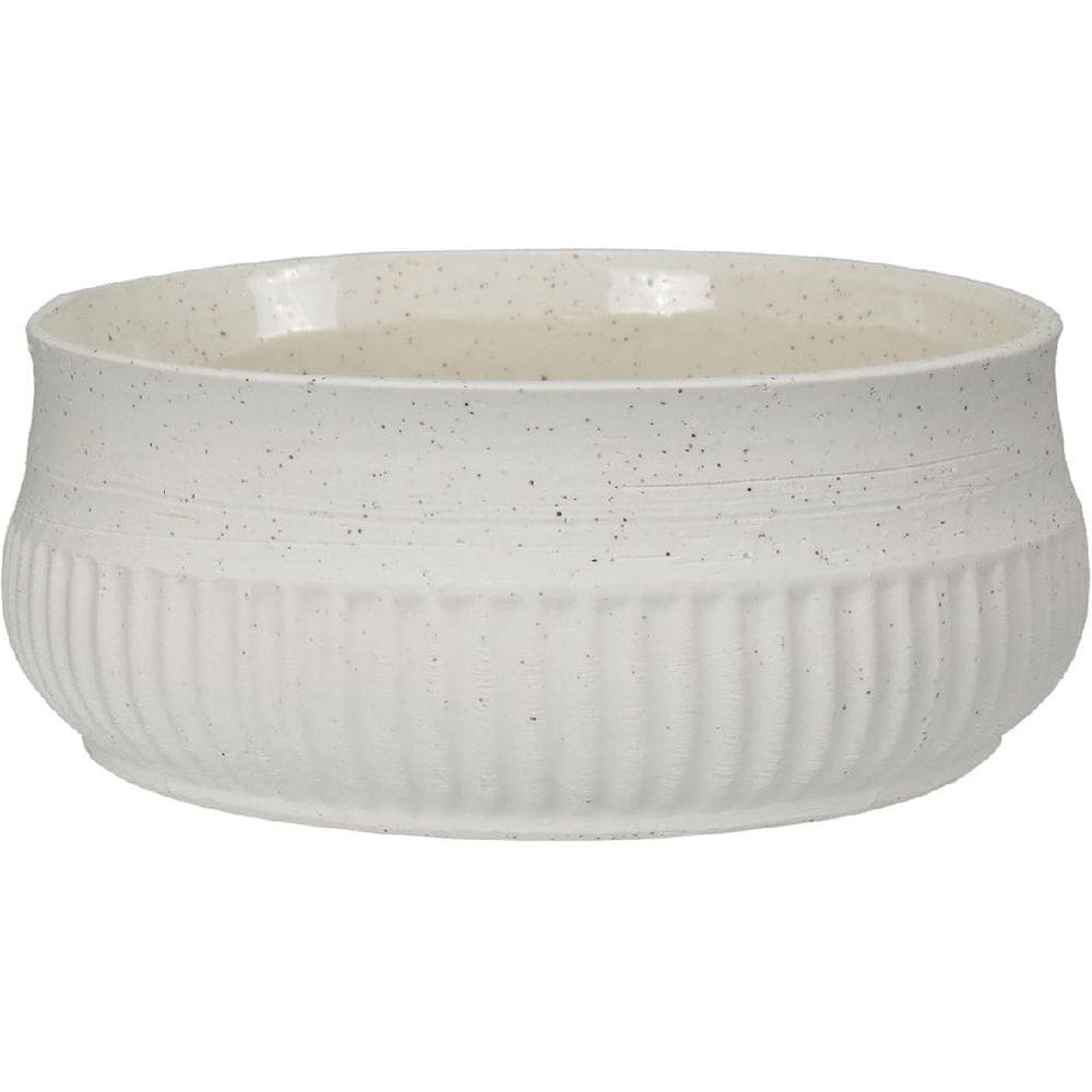 CENTRO MESA DECORATIVO FRUTEIRA HOME&CO CERÂMICA 9x20x20cm MARFIM