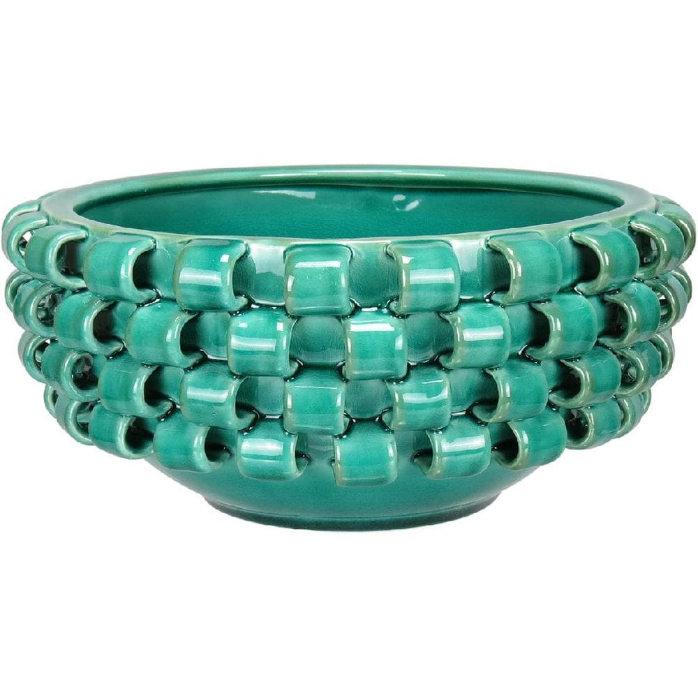 CENTRO MESA DECORATIVO FRUTEIRA HOME&CO CERÂMICA 14x30x30cm VERDE