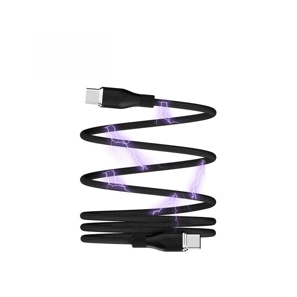 Cabo Magnético Hrebos Cb-601c Curl Flow Usb-c Para Usb-c 60w Preto