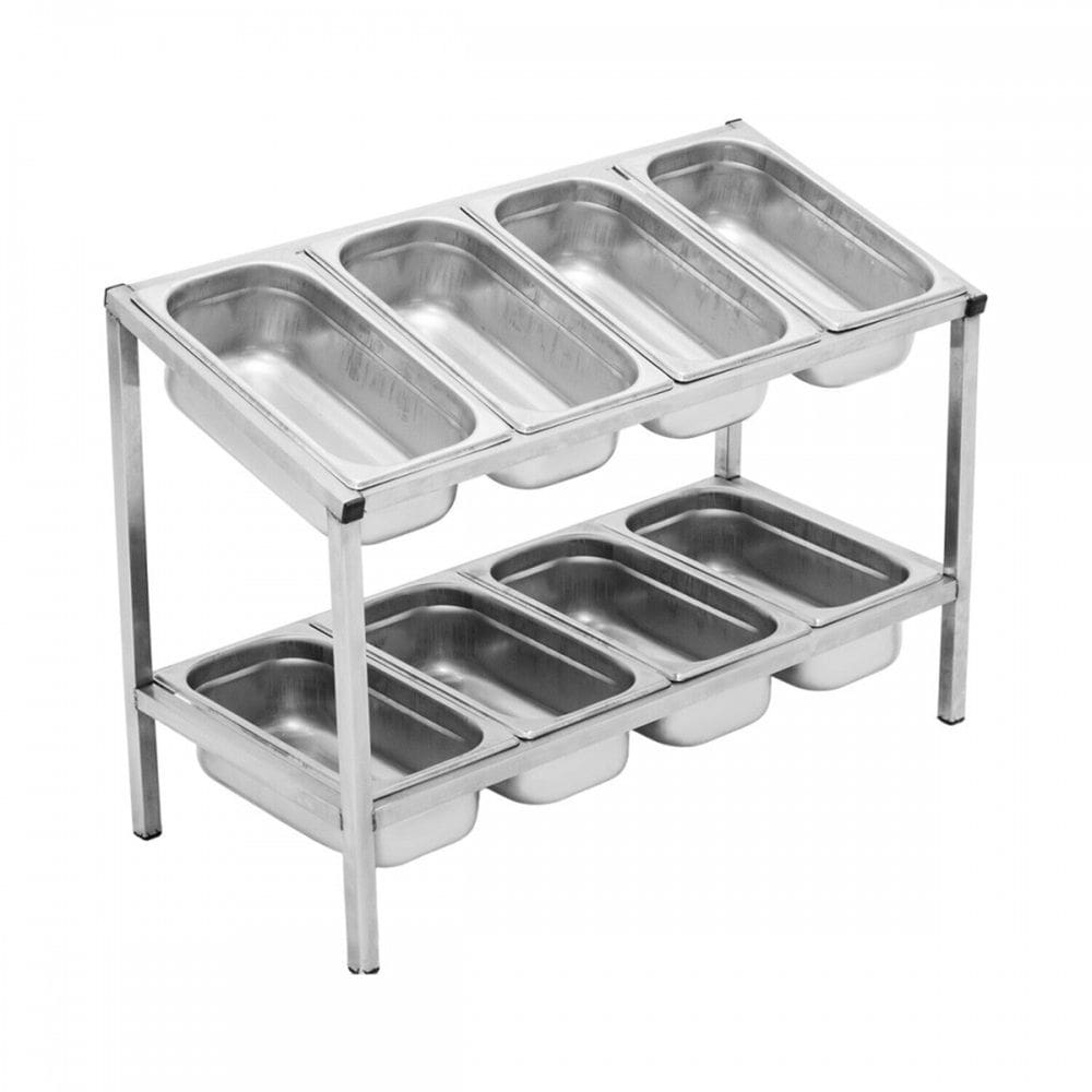 Condimentadora Pizzarola em Aço Inox 8 Cubas 1/3 Ibet