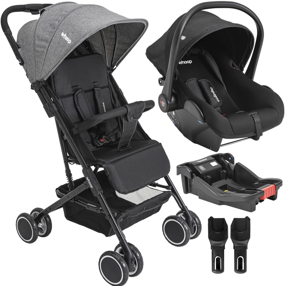 Carrinho de Bebe Bebe Conforto Colinho Base Kiddo Mascote Grafite