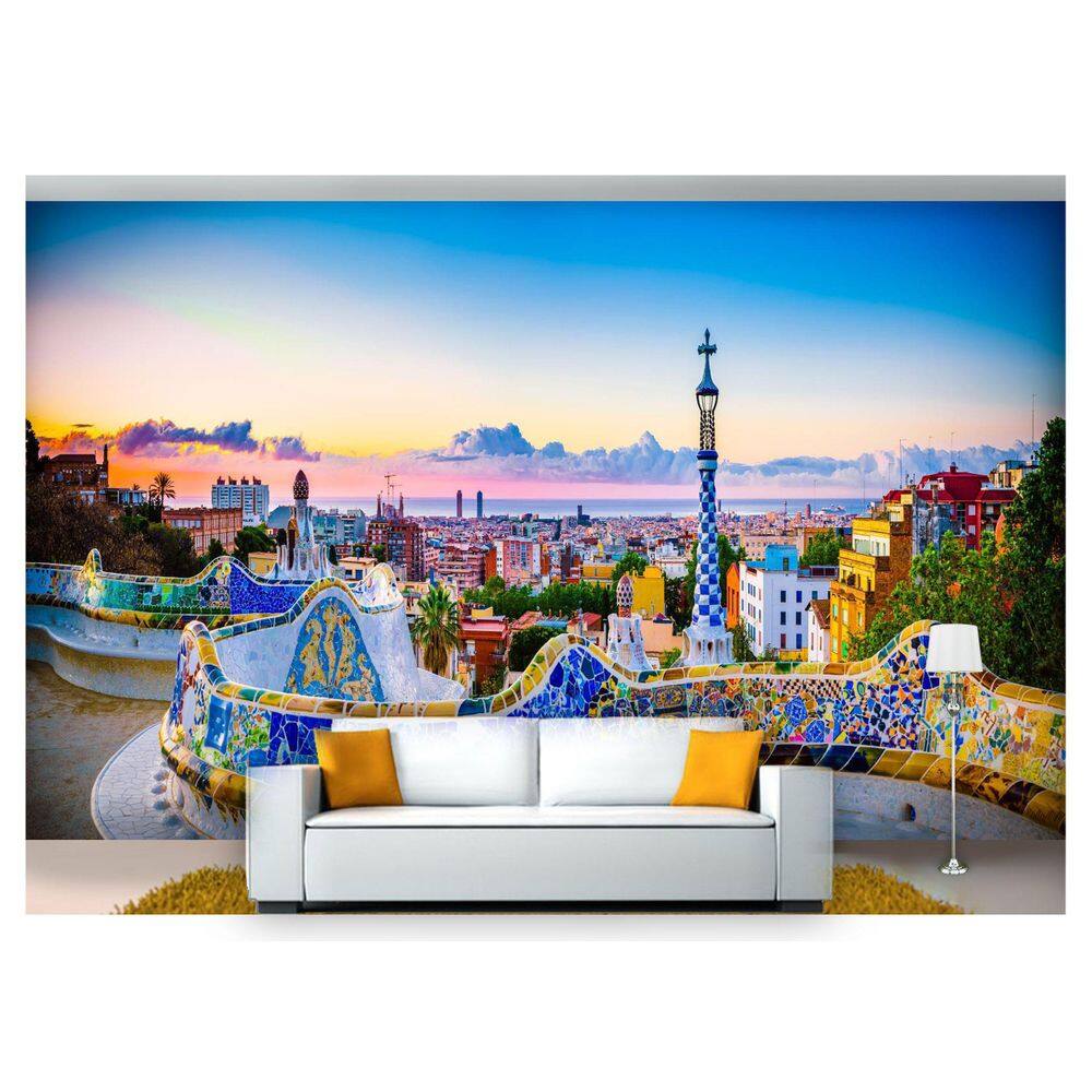 Papel De Parede Cidade Barcelona Espanha 3D Ncd222