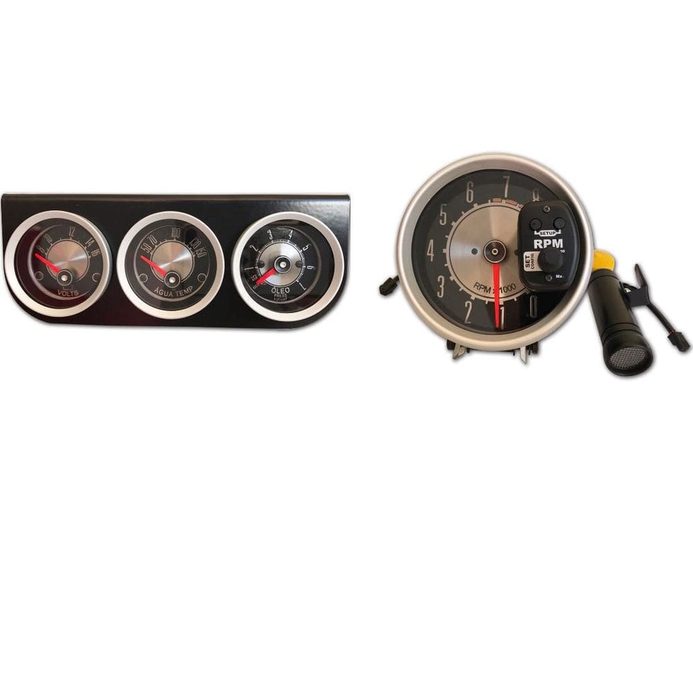 Kit 3 Manômetro Mecânico Oil Contagiro Monster Ford Maverick