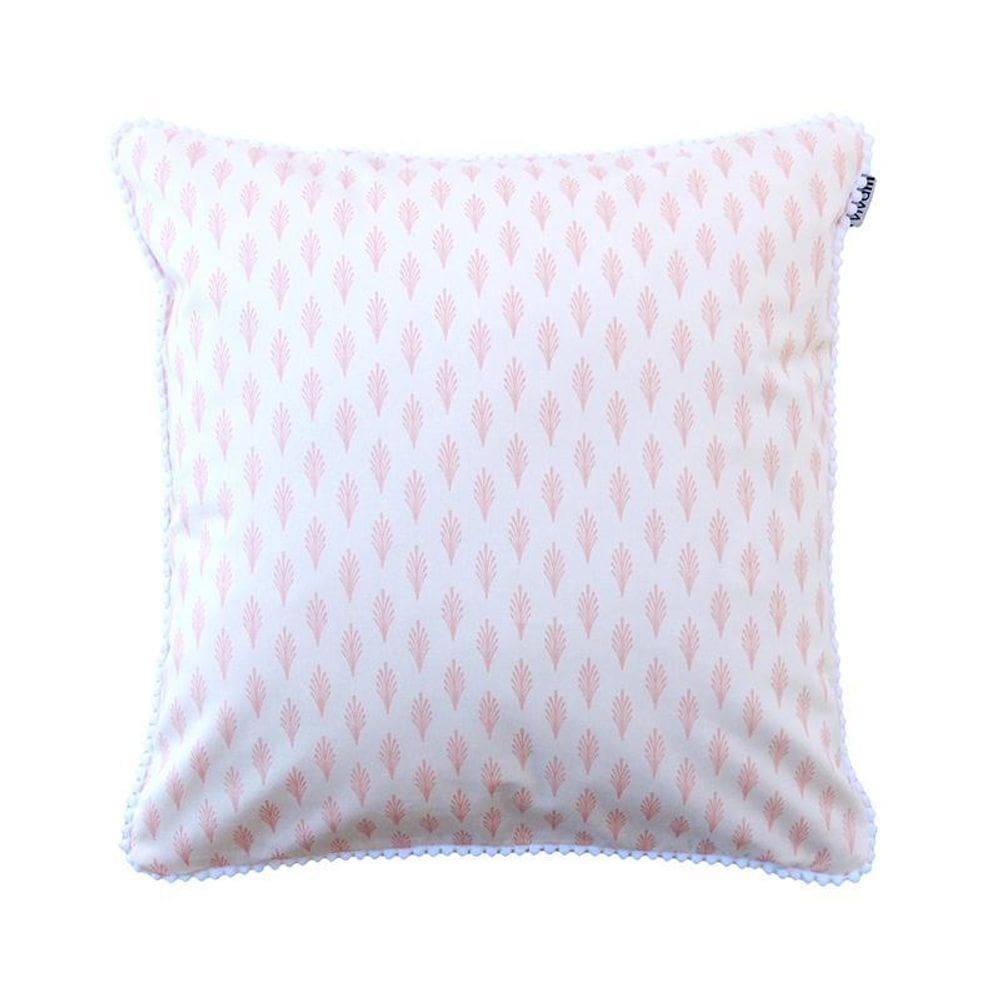 Capa De Almofada Vivain Estampa Ramos Rosa Com Pom Pom