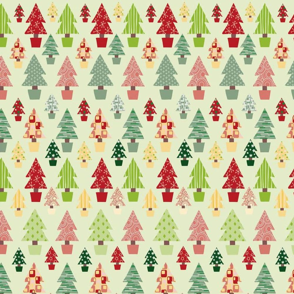 Papel De Parede Árvore Natalina Pinheiro Adesivo Decorativo