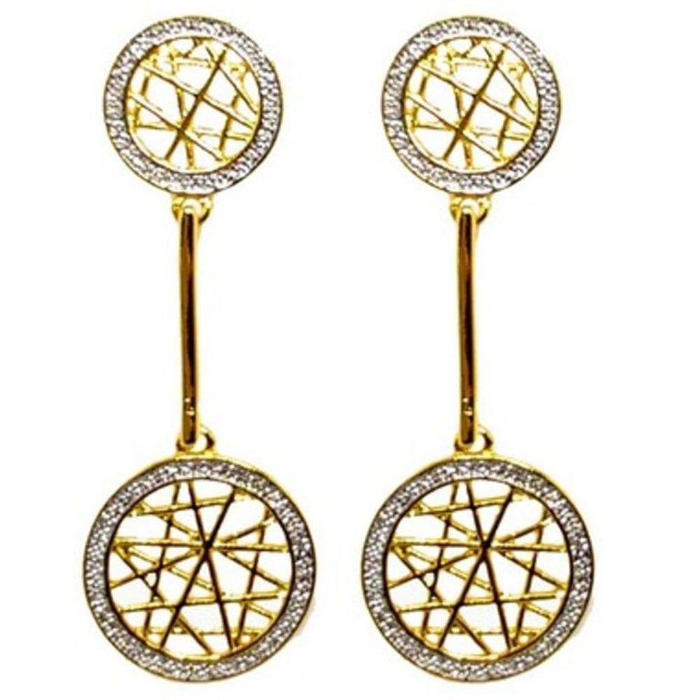 Brinco Folheado Elegance com Ródio Branco Visujóias