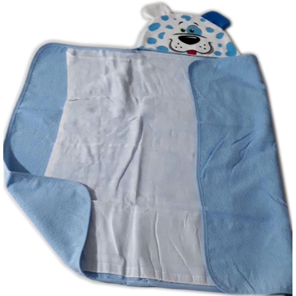 Toalha Carinha Menino 70X90Cm Com Capuz Baby Forro De Fralda