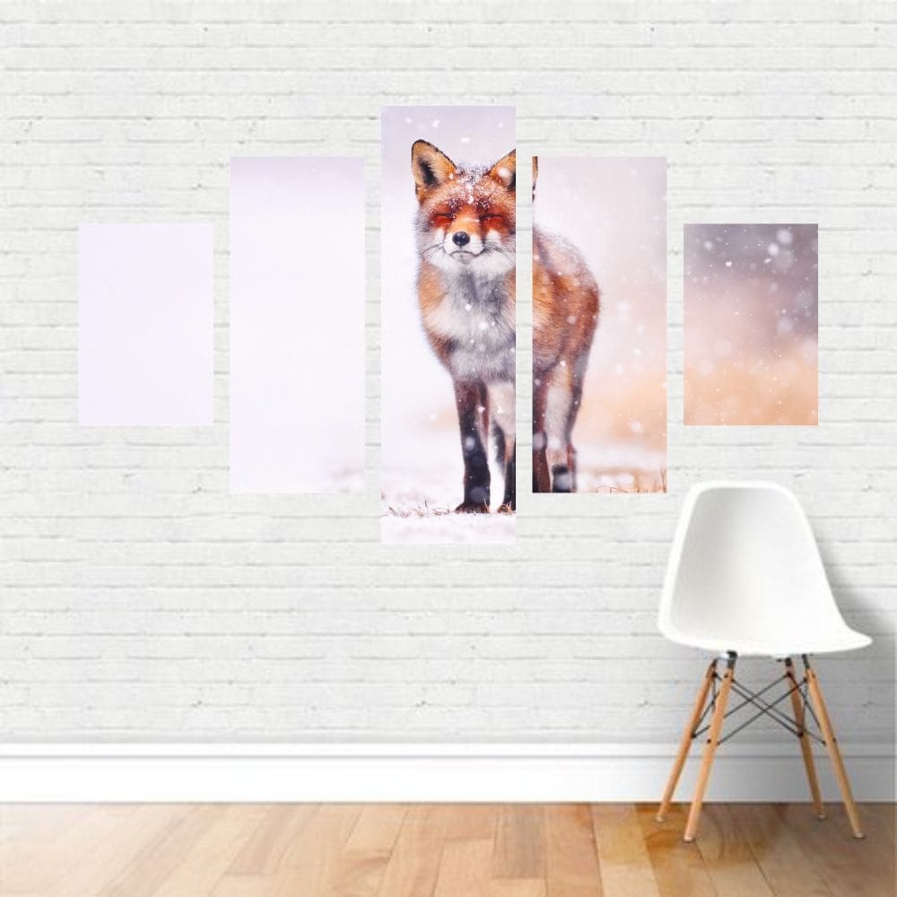 Quadro em tela Canvas Raposa Vermelha na Neve 110x65