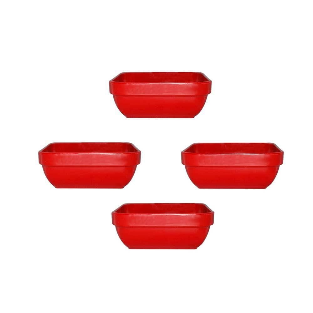 Conjunto De Travessa Cheff Vemplast 250Ml 4Un Vermelho
