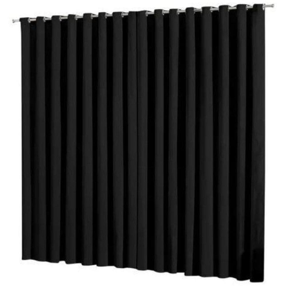 Cortina Blackout Ilhós Cromado Preta 3,00x1,80M