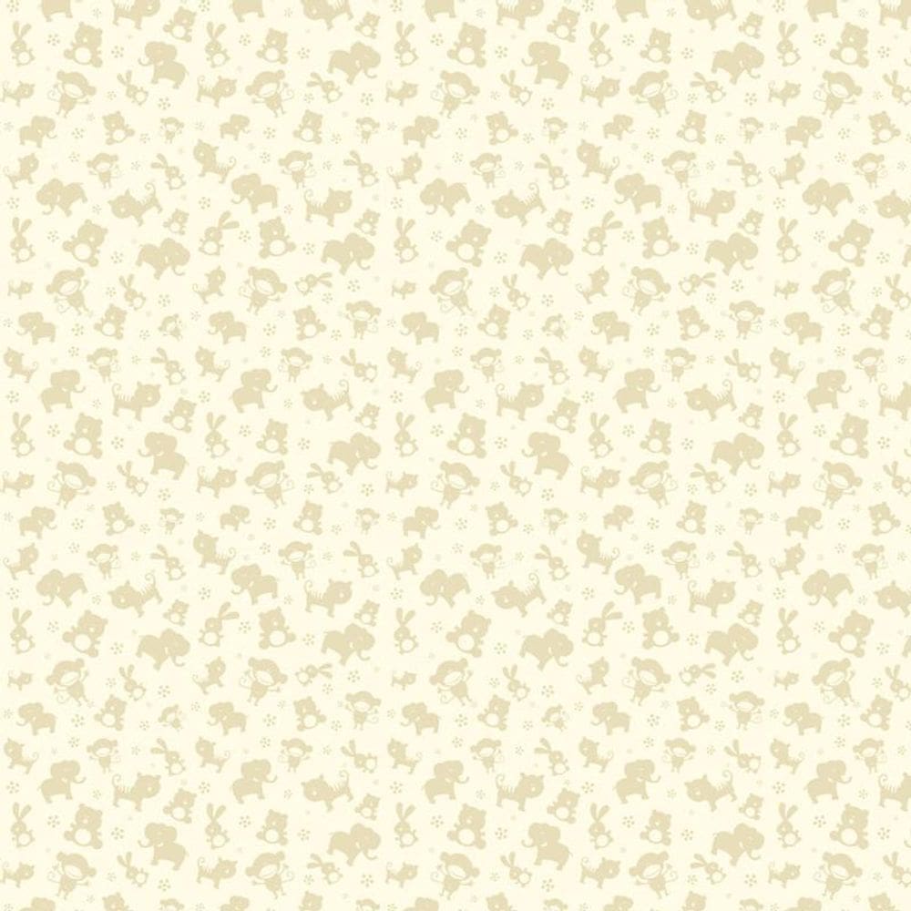 Papel Parede Animais Fundo Amarelo Claro Decorativo Adesivo