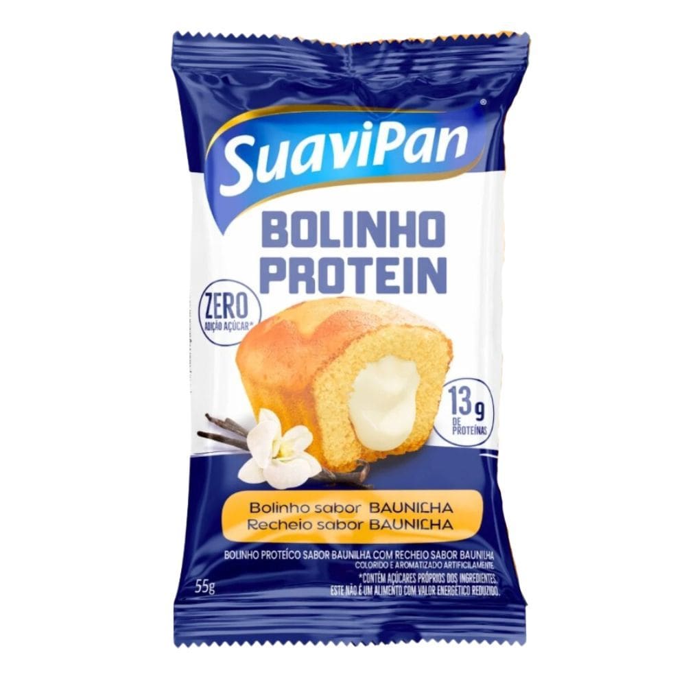Bolinho Protein SuaviPan 13g de Proteína Sabor Baunilha e Recheio Sabor Baunilha 55g