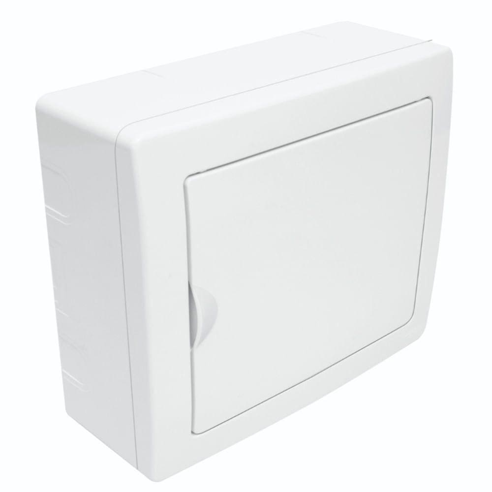 Quadro de Distribuição de Sobrepor Para 6 Disjuntores Nema Ou 8 Din Porta Branca Reversível 3213