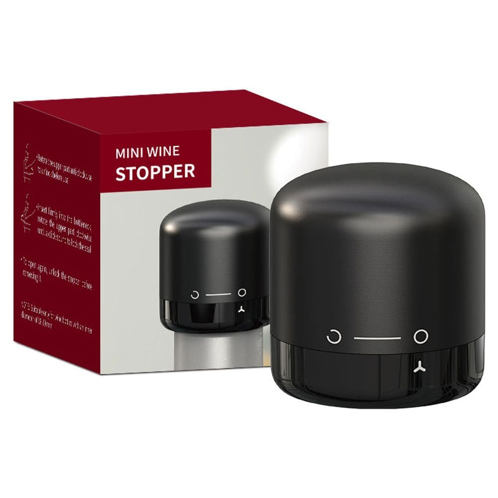 TAMPA ROLHA GARRAFA VINHO HOME&CO PLÁSTICO 4x4x4cm PRETO