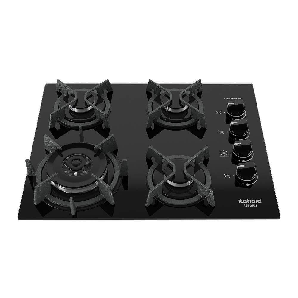 Cooktop Itatiaia Itaplus 4 Bocas Vidro Preto Tripla Chama Bivolt (3700000492)