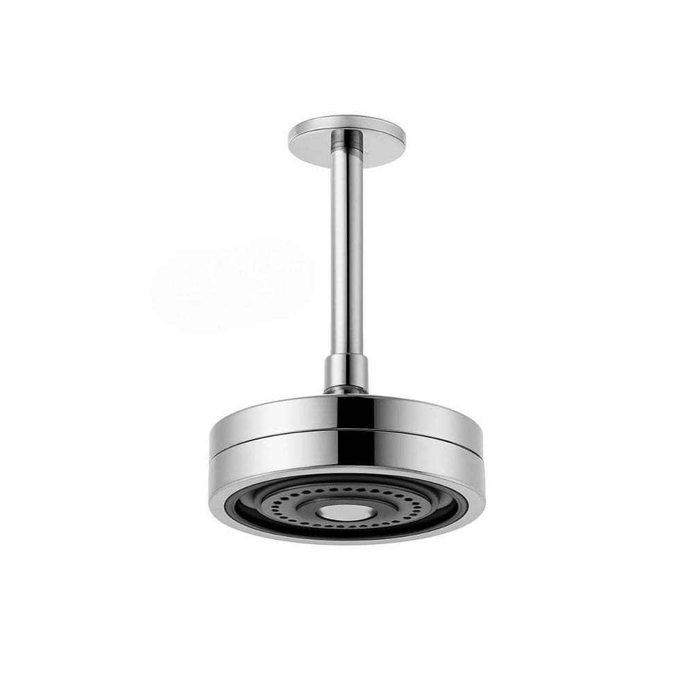 Chuveiro Ducha Autolimpante Redondo Cromado C/Braço De Teto