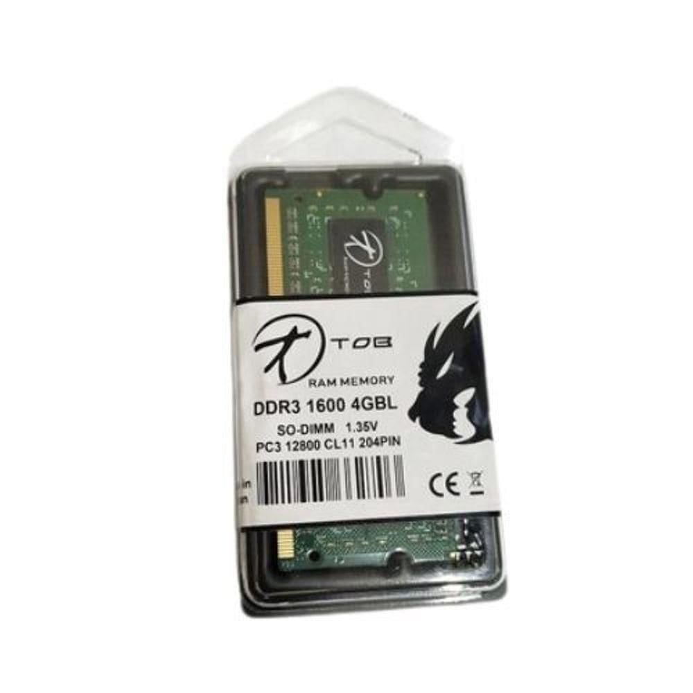 Memória Notebook Tob 4gb 1600mhz Ddr3 Tobddr3l/1600-4gb