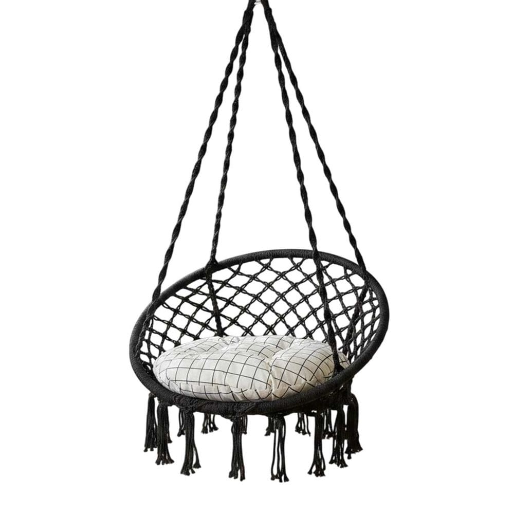 Cadeira Balanço Almofada Algodao Suspensa Casa Quintal Varanda Jardim Teto Sacada Area Lazer Trançada
