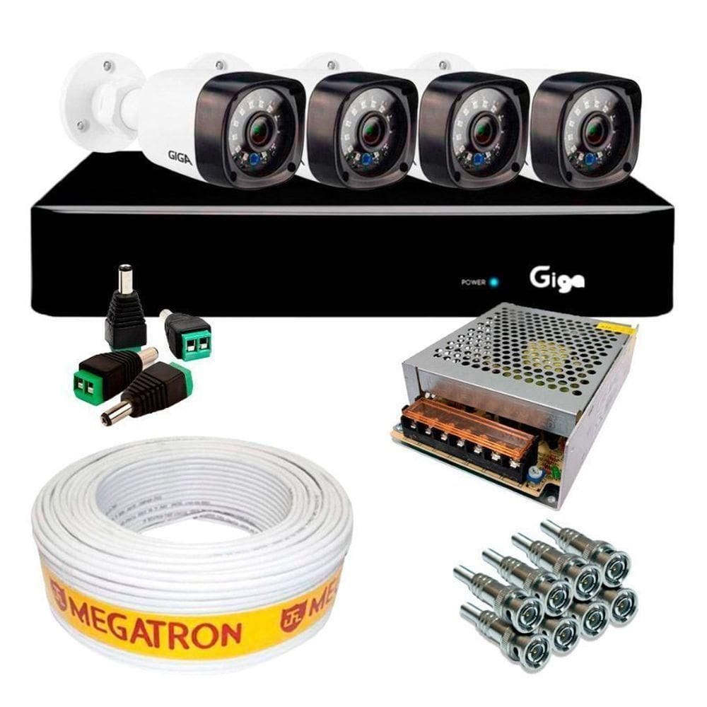 MP - Kit Cftv Completo Com 4 Ca meras