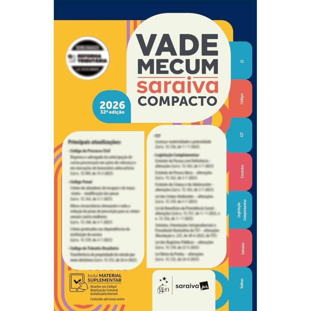 Vade Mecum Saraiva Compacto - 32ª Edição 2026