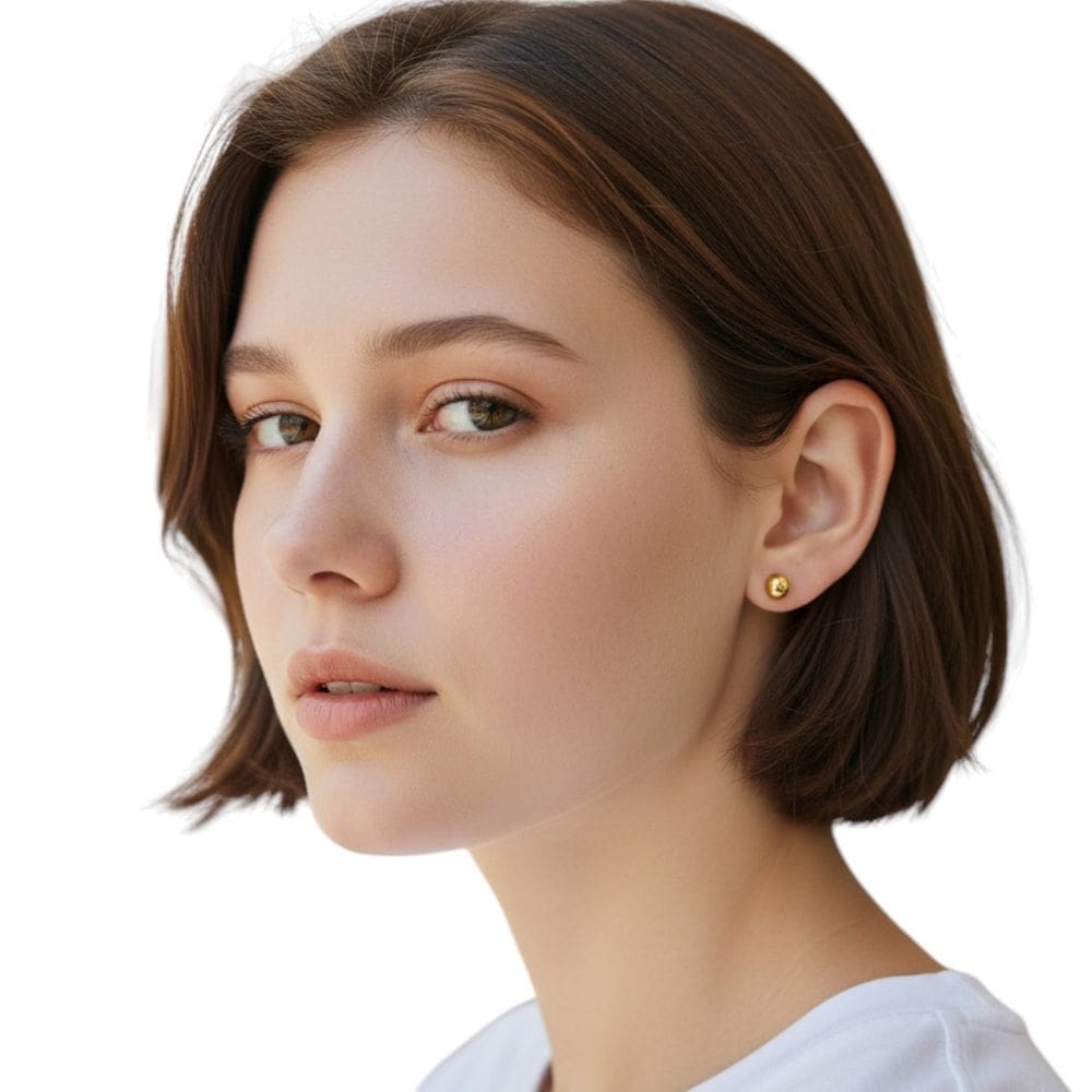 Brinco Feminino Bola Banhado a Ouro Semi Jóia Juliana Prado 3350720