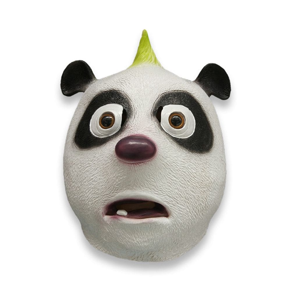 Mask Cute Panda Hehe, personagem de desenho animado, fantasia infantil de látex