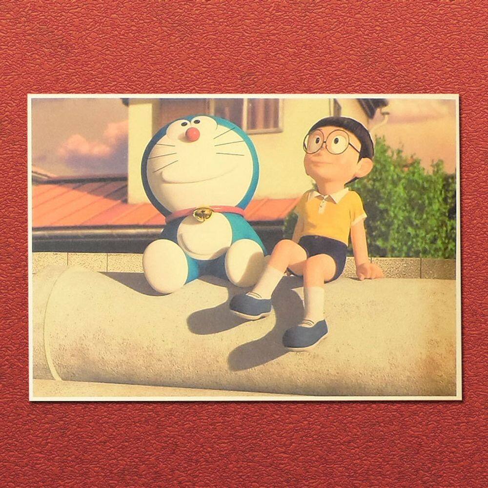 Pôster Doraemon Vintage Kraft Paper Wall Art 42x30cm