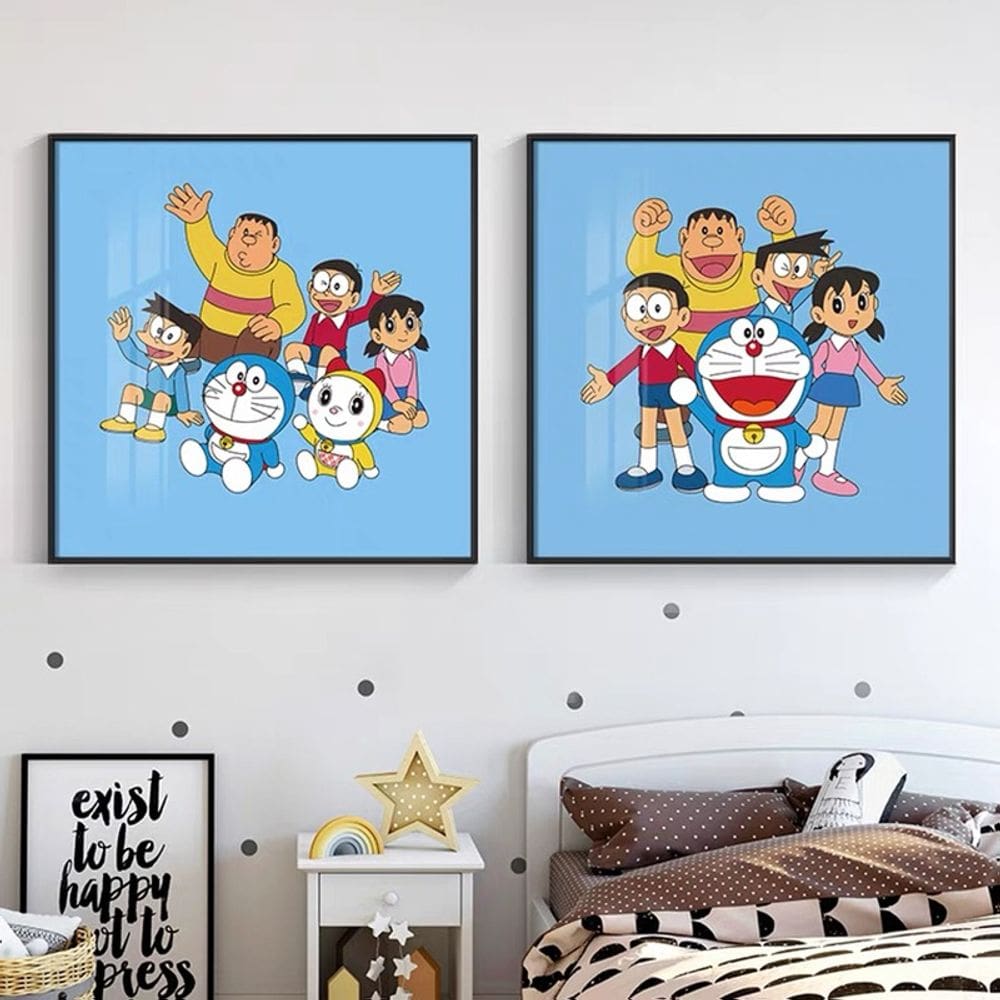 Conjunto de pintura de parede Doraemon Picture 40x40cm (2 painéis)
