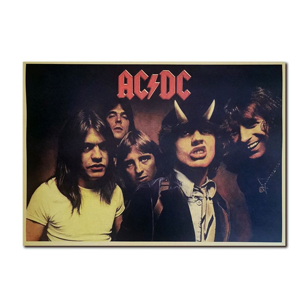 Pôster AC/DC Band Vintage Retro Rock 48x30cm