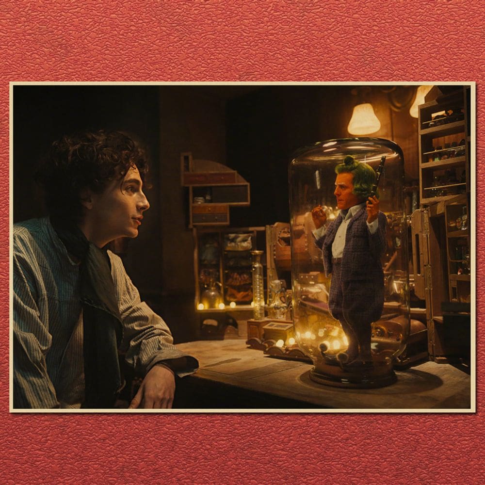 Pôster de arte de parede Wonka Movie 30x42cm Frameless Iron Vintage